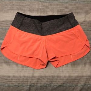 Pink/gray lululemon shorts